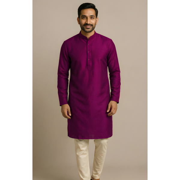 CLASSIC RAW SILK_MAGENTA_DAD SET
