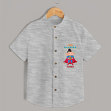Super Ganesha - Cute Ganesha Shirt For Babies - GREY MELANGE - 0 - 6 Months Old (Chest 21")