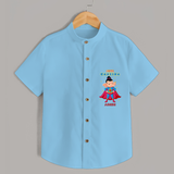 Super Ganesha - Cute Ganesha Shirt For Babies - SKY BLUE - 0 - 6 Months Old (Chest 21")