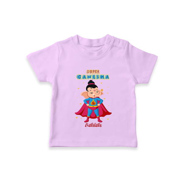 Super Ganesha - Customized TShirt For Kids - LILAC - 0-5 Months Old (Chest 17")