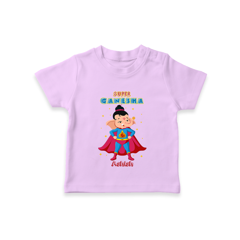 Super Ganesha - Customized TShirt For Kids - LILAC - 0-5 Months Old (Chest 17")