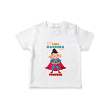 No Fear When Super Ganesha Is Here - Customized TShirt For Kids - WHITE - 0-5 Months Old (Chest 17")