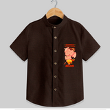 Ganesha My Dancing Companion - - Cute Ganesha Shirt For Babies - CHOCOLATE BROWN - 0 - 6 Months Old (Chest 21")