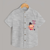 Cute Ganesha Shirt For Babies - GREY MELANGE - 0 - 6 Months Old (Chest 21")
