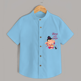 Cute Ganesha Shirt For Babies - SKY BLUE - 0 - 6 Months Old (Chest 21")