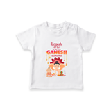 All Set For My First Ganesh Chaturthi - Customized TShirt For Kids - WHITE - 0-5 Months Old (Chest 17")