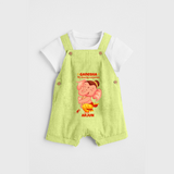 Ganesha My Dancing Companion - Customized Dungaree Set For Kids - PASTEL GREEN - 0 - 5 Months Old (Chest 18")