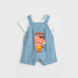 Ganesha My Dancing Companion - Customized Dungaree Set For Kids - SKY BLUE - 0 - 5 Months Old (Chest 18")