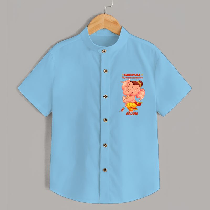 Ganesha My Dancing Companion - Customized Shirt For Kids - SKY BLUE - 0 - 6 Months Old (Chest 23")