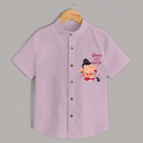 Cute Little Ganesha - Customized Shirt For Kids - PINK - 0 - 6 Months Old (Chest 23")