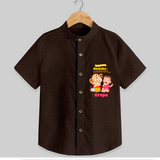Modaks and Laddoo - Cute Ganesha Shirt For Babies - CHOCOLATE BROWN - 0 - 6 Months Old (Chest 21")
