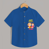 Modaks and Laddoo - Cute Ganesha Shirt For Babies - COBALT BLUE - 0 - 6 Months Old (Chest 21")