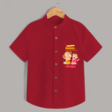 Modaks and Laddoo - Cute Ganesha Shirt For Babies - RED - 0 - 6 Months Old (Chest 21")