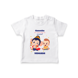 Ganesha My Partner In Mischief - Customized TShirt For Kids - WHITE - 0-5 Months Old (Chest 17")