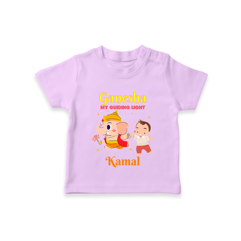 Ganesha My Guiding Light - Customized TShirt For Kids - LILAC - 0-5 Months Old (Chest 17")