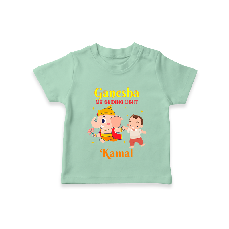 Ganesha My Guiding Light - Customized TShirt For Kids - MINT GREEN - 0-5 Months Old (Chest 17")