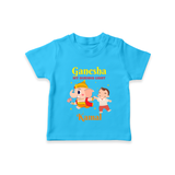 Ganesha My Guiding Light - Customized TShirt For Kids - SKY BLUE - 0-5 Months Old (Chest 17")