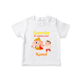 Ganesha My Guiding Light - Customized TShirt For Kids - WHITE - 0-5 Months Old (Chest 17")