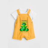 My Ganesha Is Eco - Friendly - Customized Dungaree Set For Kids  - PASTEL YELLOW - 0 - 5 Months Old (Chest 18")