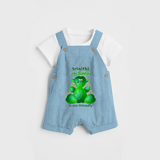 My Ganesha Is Eco - Friendly - Customized Dungaree Set For Kids  - SKY BLUE - 0 - 5 Months Old (Chest 18")