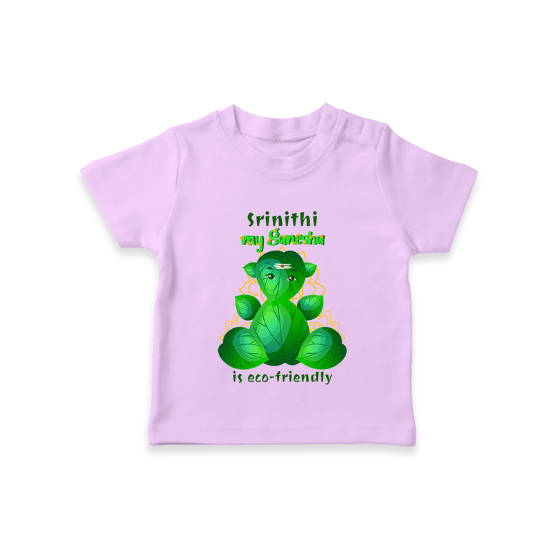 My Ganesha Is Eco - Friendly - Customized TShirt For Kids  - LILAC - 0-5 Months Old (Chest 17")