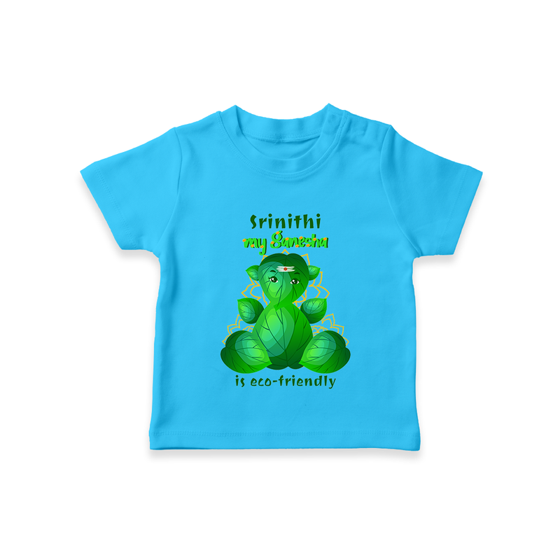 My Ganesha Is Eco - Friendly - Customized TShirt For Kids  - SKY BLUE - 0-5 Months Old (Chest 17")