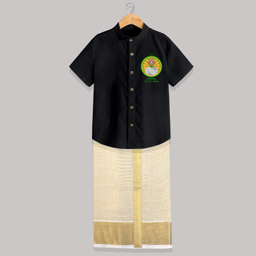 Celebrating Gandhiji's Legacy - Customized Raw Silk Shirt And Dhoti For Boys