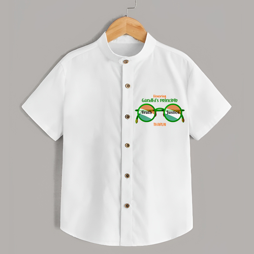 Gandhi's Vision: Truth and Justice - Customized Shirt For Boys