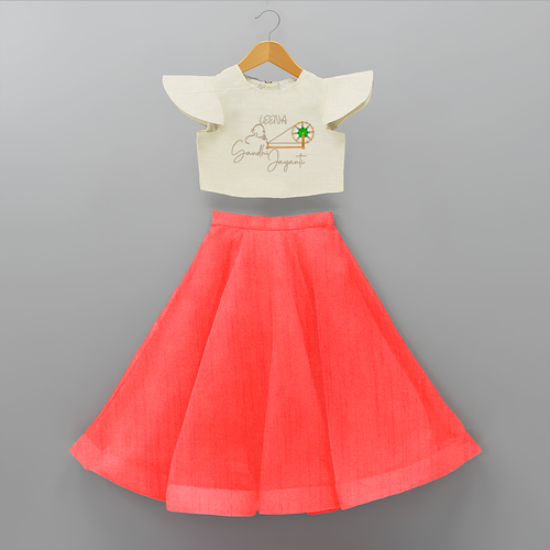 Celebrating Gandhi Jayanti - Customized Crop Top And Skirt For Kids