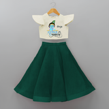 Divine Baby Krishna Customised Frock for kids - BOTTLE GREEN - 6 -9 Months Old (Chest 20") (Frock Waist 20")