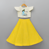 Divine Baby Krishna Customised Frock for kids - YELLOW - 6 -9 Months Old (Chest 20") (Frock Waist 20")