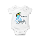 Divine Baby Krishna Customized Romper set for kids - WHITE - 0 - 3 Months Old (Chest 16")