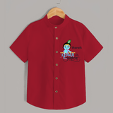Divine Baby Krishna Customised Shirt for kids - RED - 0 - 6 Months Old (Chest 23")