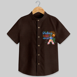 Playful Krishna & Friends Customised Shirt for kids - CHOCOLATE BROWN - 0 - 6 Months Old (Chest 23")