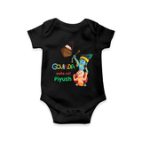 Govinda Aala re! Customized Romper set for kids - BLACK - 0 - 3 Months Old (Chest 16")