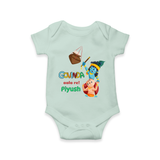 Govinda Aala re! Customized Romper set for kids - MINT GREEN - 0 - 3 Months Old (Chest 16")