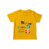 Govinda Aala re! Customised TShirt set for kids - CHROME YELLOW - 0-5 Months Old (Chest 17")