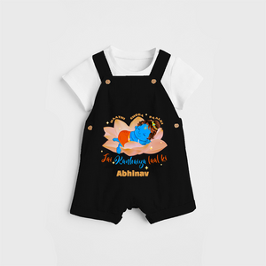 Little Krishna Sleeping On Lotus Customised Dungaree set for kids