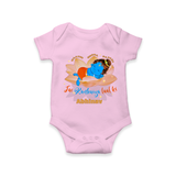 Little Krishna Sleeping On Lotus Customized Romper set for kids - BABY PINK - 0 - 3 Months Old (Chest 16")