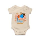 Little Krishna Sleeping On Lotus Customized Romper set for kids - IVORY - 0 - 3 Months Old (Chest 16")