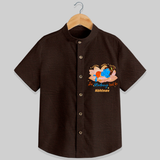 Little Krishna Sleeping On Lotus Customised Shirt for kids - CHOCOLATE BROWN - 0 - 6 Months Old (Chest 23")