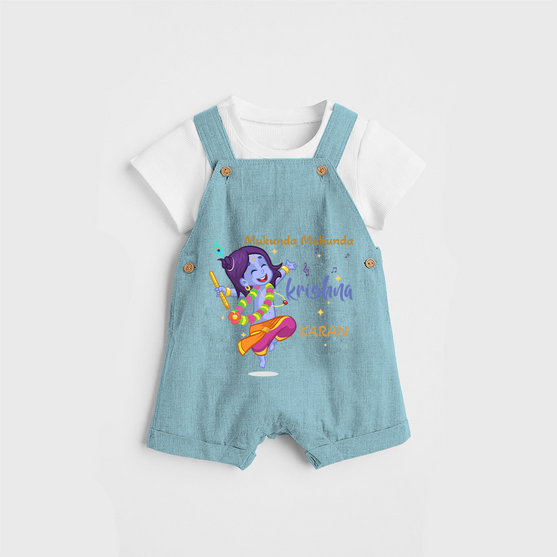 Mukunda Mukunda Customised Dungaree set for kids - ARCTIC BLUE - 0 - 5 Months Old (Chest 18")