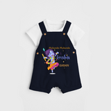 Mukunda Mukunda Customised Dungaree set for kids - NAVY BLUE - 0 - 5 Months Old (Chest 18")