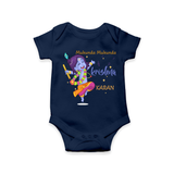 Mukunda Mukunda Customized Romper set for kids - NAVY BLUE - 0 - 3 Months Old (Chest 16")