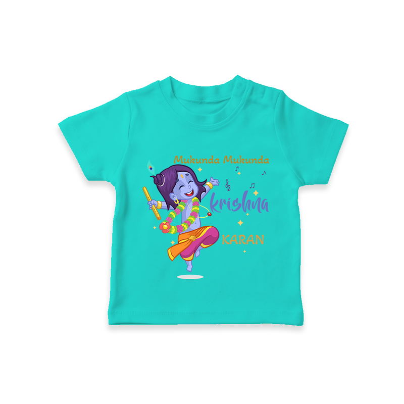 Mukunda Mukunda Customised TShirt set for kids - TEAL - 0-5 Months Old (Chest 17")