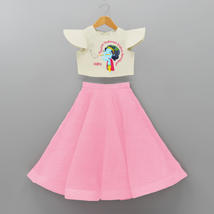 Flute-Playing Krishna Customised Crop top and Skirt for kids