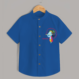 Flute-Playing Krishna Customised Shirt for kids - COBALT BLUE - 0 - 6 Months Old (Chest 23")