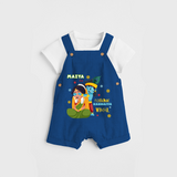 Little Krishna Customised Dungaree set for kids - COBALT BLUE - 0 - 5 Months Old (Chest 18")