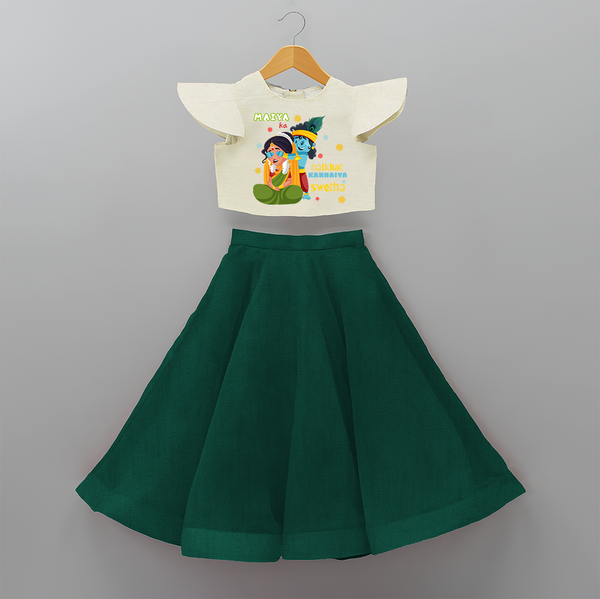 Little Krishna Customised Frock for kids - BOTTLE GREEN - 6 -9 Months Old (Chest 20") (Frock Waist 20")