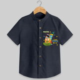Little Krishna Customised Shirt for kids - DARK GREY - 0 - 6 Months Old (Chest 23")